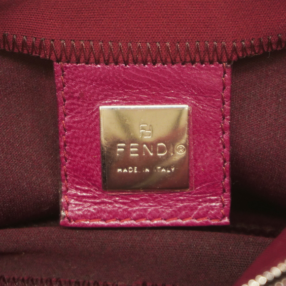 Auth Fendi Mamma Bucket Women's Cotton Handbag Bordeaux - Picture 5 of 13